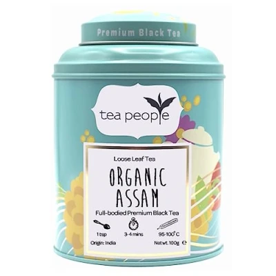 Image of Tea People Organic Assam, Loose Leaf Black In A Tin Caddy, 100g