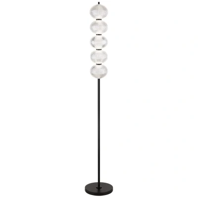 Image of Aida LED Integrated Floor Lamp Matt Black Dimmable 3000 4500K Touch Dimmer