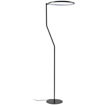 Image of Lindby LED floor lamp Rayon, black, metal, height 150.3 cm