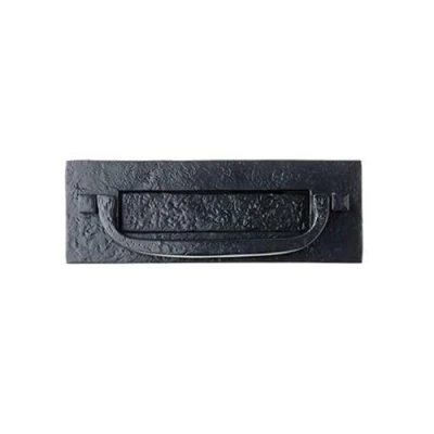 Image of Ironmongery Solutions® Black Antique Heavy Duty Cast Iron Postal Door Knocker Letter Box Plates (Postal Plate)