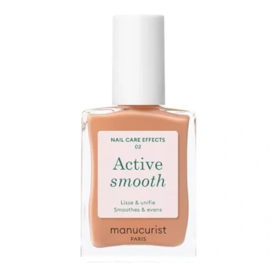 Image of Manucurist Active Smooth 02 Nail Concealer Polish &amp; Care No Lamp Ultra Brightening 2 in 1 Golden Finish Strengthener CC Ridge Filler for Nails Plant Based