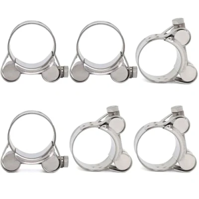 Image of FamlTol 6 Pcs T Bolt Hose Clamps Stainless Steel Strong clamp Clamping Range 20 22mm, Band Width 18mm
