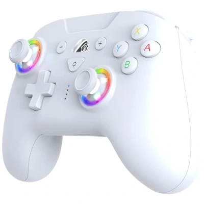 Image of Subsonic Wireless controller for Switch and Oled Gamepad bluetooth with LED, vibrations ant 6 axis gyro White