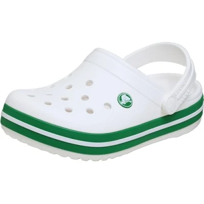 Image of Crocs Unisex Kids Clog,Crocband Clog K,White/Green Ivy,11 UK Child