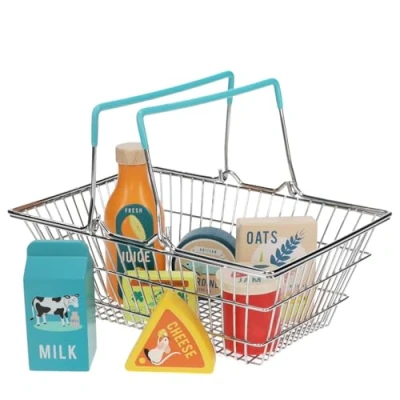 Image of Wooden Shopping Playset with Basket
