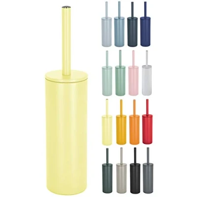Image of Spirella Bathroom Brush with Stainless Steel Akira Matte Yellow, Metal, Lemon Tree, 40 x 9.5 cm