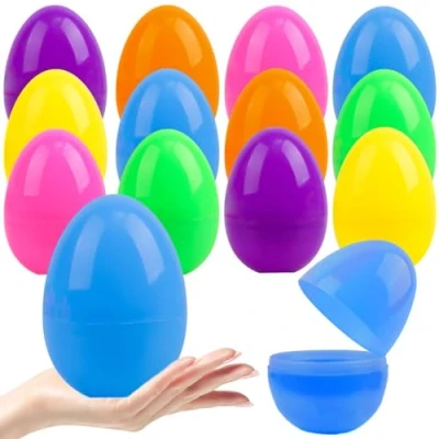 Image of Kitimi 50PCS Large Colourful Fillable Plastic Surprise Easter Eggs, Assorted Colour Eggs