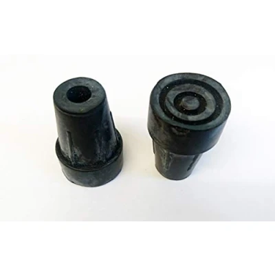 Image of Pair of 9mm Rubber Ferrules for Shooting Sticks and Hiking Canes