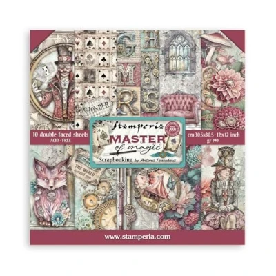 Image of Stamperia Scrapbook Paper Pad for Scrapbooking, Albums, Card Making, Bullet Journalling and More, Acid Free, Double Sided, Perfect Hobbies, Crafts, Gifting (Master of Magic) (30.5 x 30.5 cm)