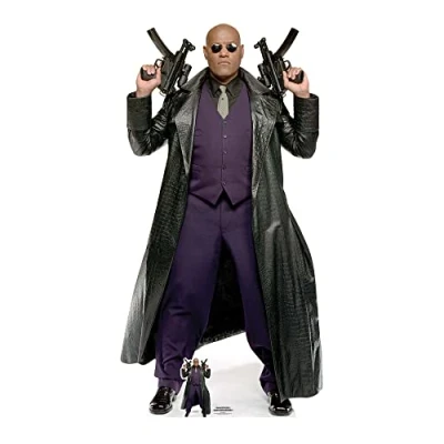 Image of SC4115 Morpheus Matrix Laurence Fishburne Lifesize Cardboard Cutout With Mini
