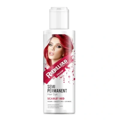 Image of Rebellious Colours Vegan Semi Permanent Hair Dye Colour 100ml (Scarlet Red)
