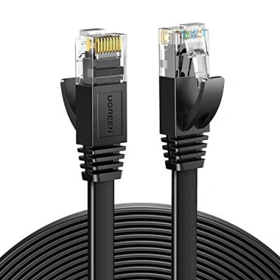 Image of UGREEN Cat 6 Ethernet Cable 10m High Speed Flat Gigabit RJ45 LAN Patch Cord with1000Mbps 250Mhz/s FTP POE Compatible with Raspberry Pi 4 PC Game Console PS5 PS4 Switch Modem Smart TV Panel