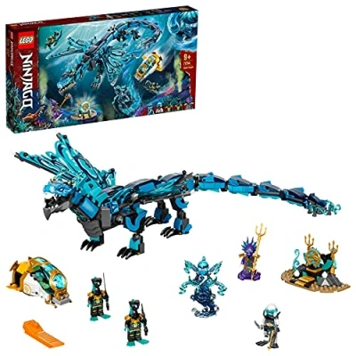 Image of LEGO 71754 NINJAGO Water Dragon Toy, Building Set with 5 Minifigures inc. Nya and Scuba Zane, Plus Weapons, Ninja Gifts for 9 Years Old Kids, Boys &amp; Girls