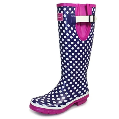 Image of Lunar ELW043 Polka Dot Wellington 5 UK Purple