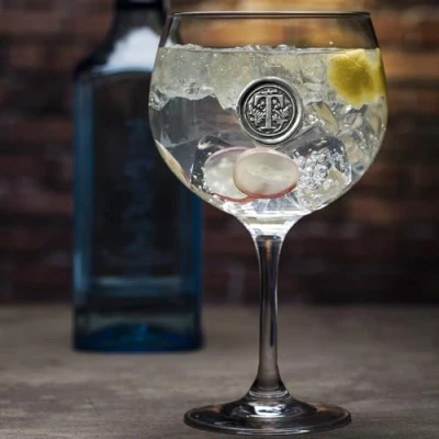 Image of English Pewter Company Personalised Gin Glass with Your Choice of Initial Unique Gift for Men or Women, Birthdays, Anniversaries (T) [MON320]