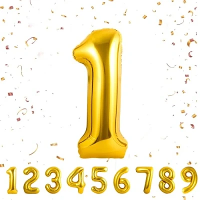 Image of Number 1 Balloons 1,Gold Balloon 40 Inch Giant Helium Foil for Boys Girls Party Decor Birthday Anniversary Graduation Decorations Supplies