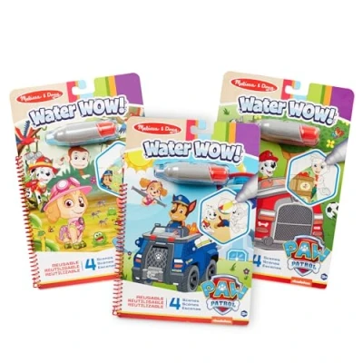 Image of Melissa &amp; Doug Pack of 3 Water WOW!! PAW Patrol Reveal Travel Book Activity Pad + Gift for Boy or Girl