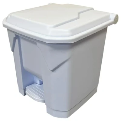 Image of Chabrias Ltd 30 Litre Clinical School Garbage Recycling Waste Hyginic Foot Pedal Plastic Bin (White)