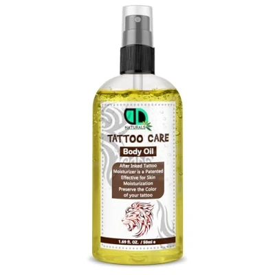Image of Tattoo Skin Moisturiser and Aftercare Oil Intense Care Ointment, Formulated with Provitamin, Natural Organic (50ml Spray)