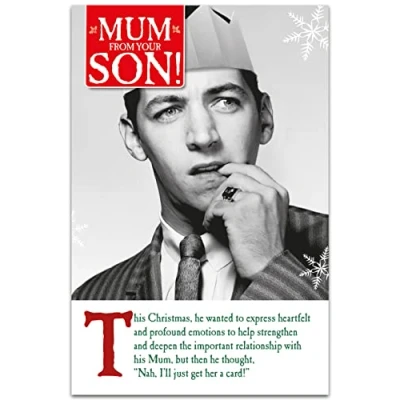 Image of Emotional Rescue Mum From Son Christmas Card, Funny Cards Son, Xmas Card For Her Funny, Son,Multi,159x235mm