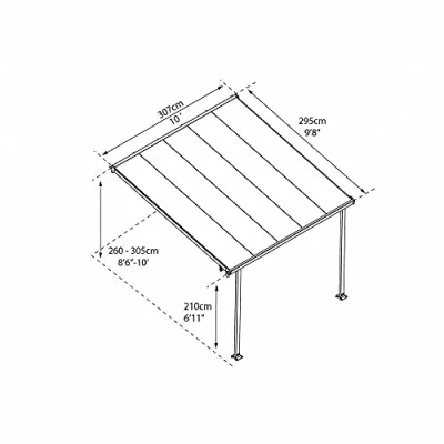 Image of Palram Canopia Veranda Pergola Tuscany Patio Cover (3x3.05)