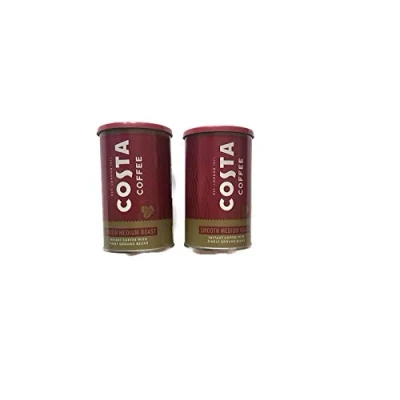 Image of Costa Coffee Smooth Medium Roast Instant with Finely Ground Beans 2 Tin Bundle