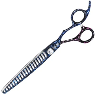 Image of GROOM Professional Sirius Chunker Dog Grooming Scissors Hair 440C Japanese Steel Razor Sharp Blades Coated to Increase Durability Adjustable Tension, 7 Inch 20T