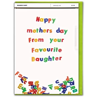 Image of Funny Mother&#039;s Day Card Cheeky Humorous Joke &#039;Favourite Daughter&#039; by Brainbox Candy