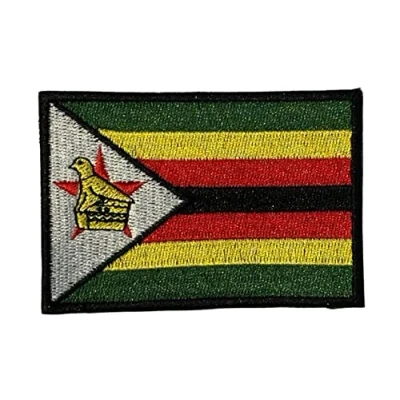 Image of Smartbadge® Fully Embroidered Zimbabwe Flag Sew on or Iron Patch Badge (A)