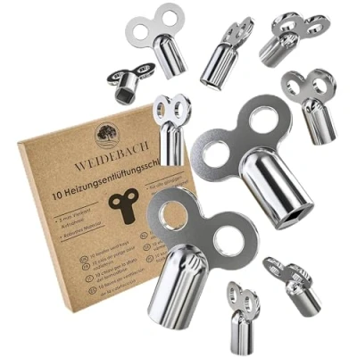 Image of 10x WEIDEBACH® Radiator Bleed Keys, for All radiators Valve Key, Robust &amp; Stable, Reduces Noises, Bleeder