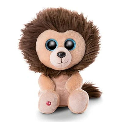 Image of NICI 46950 Does not apply Original Glubschis Lion Cliff 25 cm Cute cuddly toys Fluffy stuffed big glittery eyes Plush Zoo animals to cuddle &amp; play, Brown