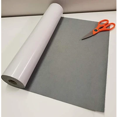 Image of Two Metres x 450mm Wide roll of Grey Sticky Back SELF Adhesive Felt Baize