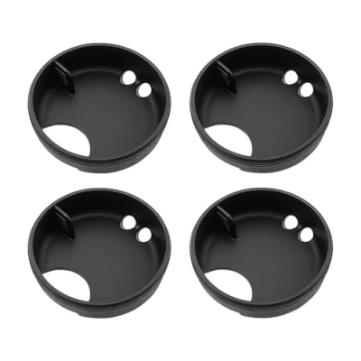 Image of Tabanzhe 4PCS Silicone Mouth Splash Guard for Wide Water Bottle Splashguard Insert with Finger Grip Easy Sipper Accessories 53mm Nalgene Lid(Black)
