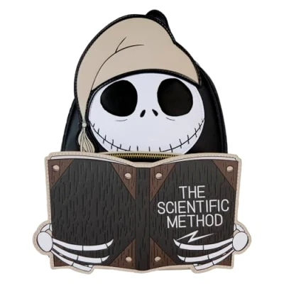 Image of Loungefly Disney Nightmare Before Christmas Bedtime Jack Scientific Method Womens Double Strap Shoulder Bag Purse, Multi, One Size, Mini Backpack