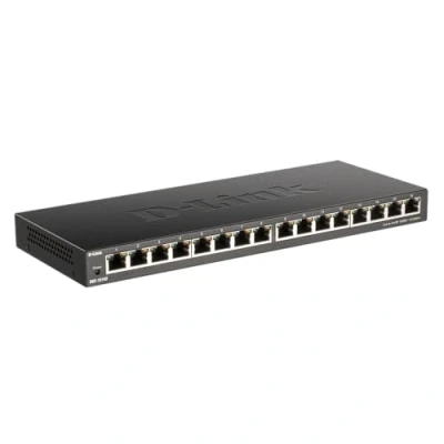 Image of D Link Ethernet Switch, 16 Port Gigabit Slim Switch Plug and Play, Unmanaged, Metal Housing, Quiet Fanless Design, IEEE 802.3az EEE, 5 Year Limited Warranty (DGS 1016S) Black