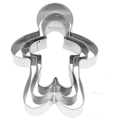 Image of Cookie Cutter, LoveChef Set of 3 Biscuit Cutter Stainless Steel Gingerbread Men