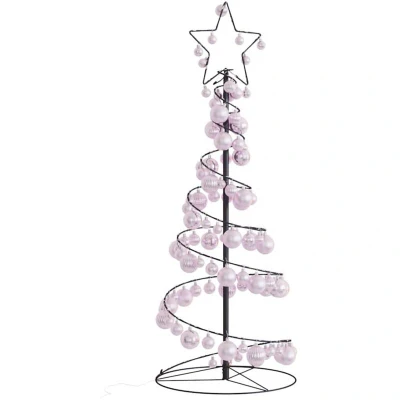 Image of Led Christmas Tree with Baubles 80 LEDs Warm White 120 cm Vidaxl