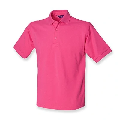 Image of Henbury Heavy Pique Polo Shirt : Color Fuchsia Size XL