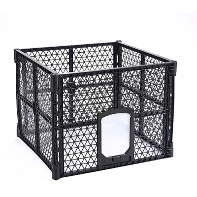Image of Lanco 4 Panel Plastic Cage with Door. Easy Assembly and Transfer. Resistant. For Interiors Exteriors. Measurements: Panels, 35x35x26 inches (L*W*H)