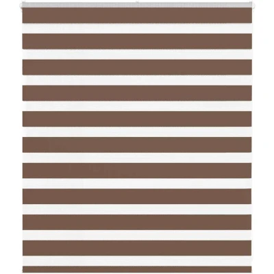 Image of vidaXL Zebra Blind Brown 125x100 cm Fabric Width 120.9 Polyester