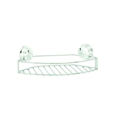 Image of Croydex Chrome Plated Mild Steel Rust Free Stick &#039;N&#039; Lock Plus Small Storage Basket, Silver