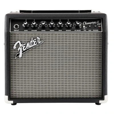 Image of Fender Champion II 25, Combo Guitar Amp, 25W, Suitable For Electric Guitar, More Power, Upgraded Effects and Amp Models, Black/Silver