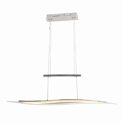 Image of Wave Dimmable LED Bar Pendant Ceiling Light Chrome 3000K