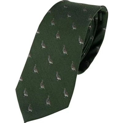 Image of JACK PYKE Partridge Silk Tie Green