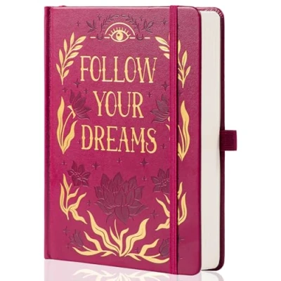 Image of MGGAO Bullet Dotted Notebook for Women Men, 190 Numbered Pages Journal, A5 Butterfly Floral Journals Writing, Aesthetic Notebooks, Work School Note Taking, 14.7 x 21.4 cm