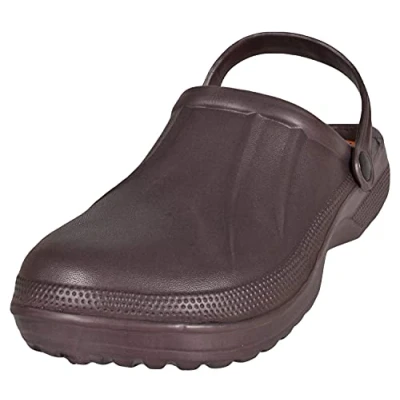 Image of HOCHSTE Mens Womens Garden Clogs Slip on Mules Sandal Beach Pool Chef Hospital Brown Men 7