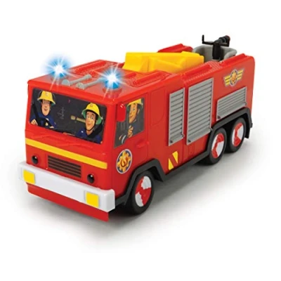 Image of Dickie Toys 203094003 Fireman Sam RC Jupiter, with 2 Channel Radio Control, 2.4 GHz, Full Driving and Steering, top Light, USB Charging Function, red