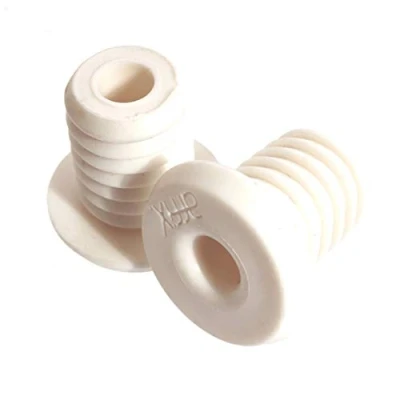 Image of KHE Affix BMX Handlebar Ends Bar PVC White Only 18g Pair S12
