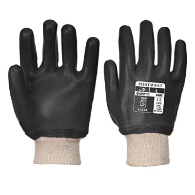 Image of Portwest PVC Knitwrist Black Large