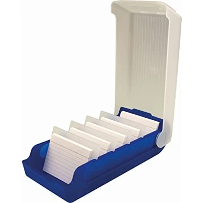 Image of Helit H6901030 Index Cards Box the Beebox DIN A8 Landscape, Blue, Flashcard File and Storage